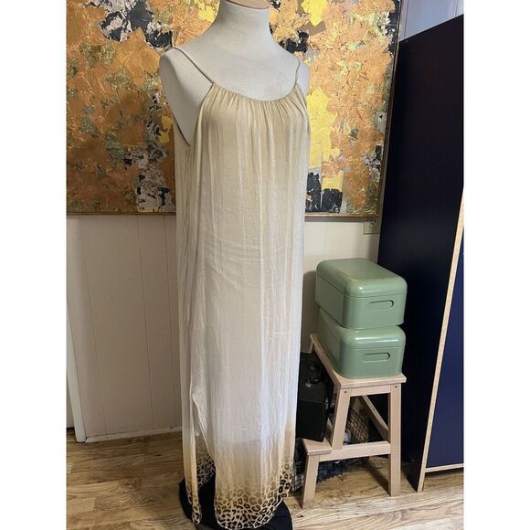 Scandal Italy 100% Silk Bebe Party Lined Slip Dress W/Hand Painted Animal Print - Picture 4 of 8